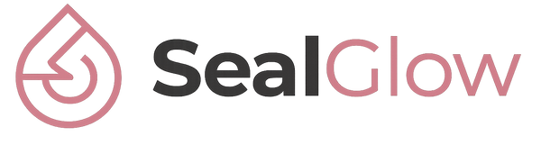 SealGlow logo with a red droplet icon on a white background